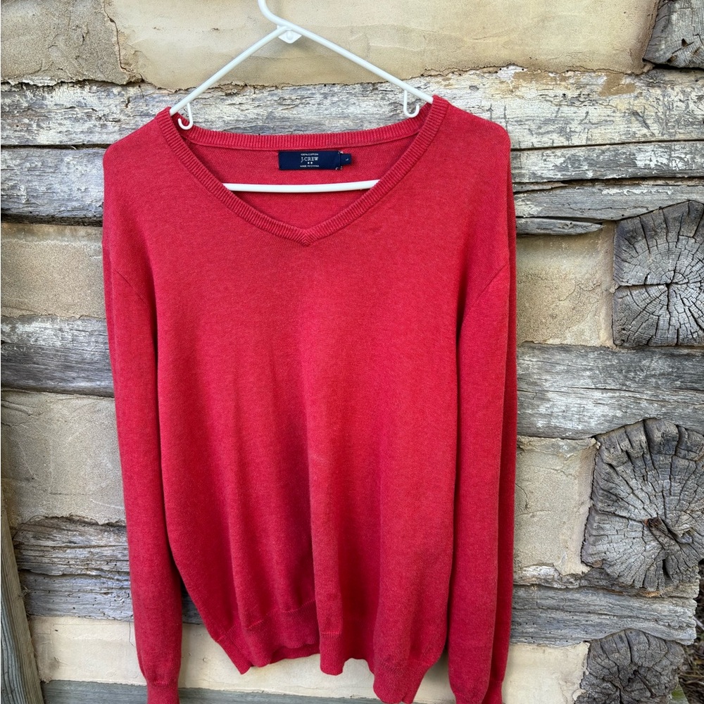 J.Crew woman’s V-Neck Long Sleeve Coral Sweater Size L